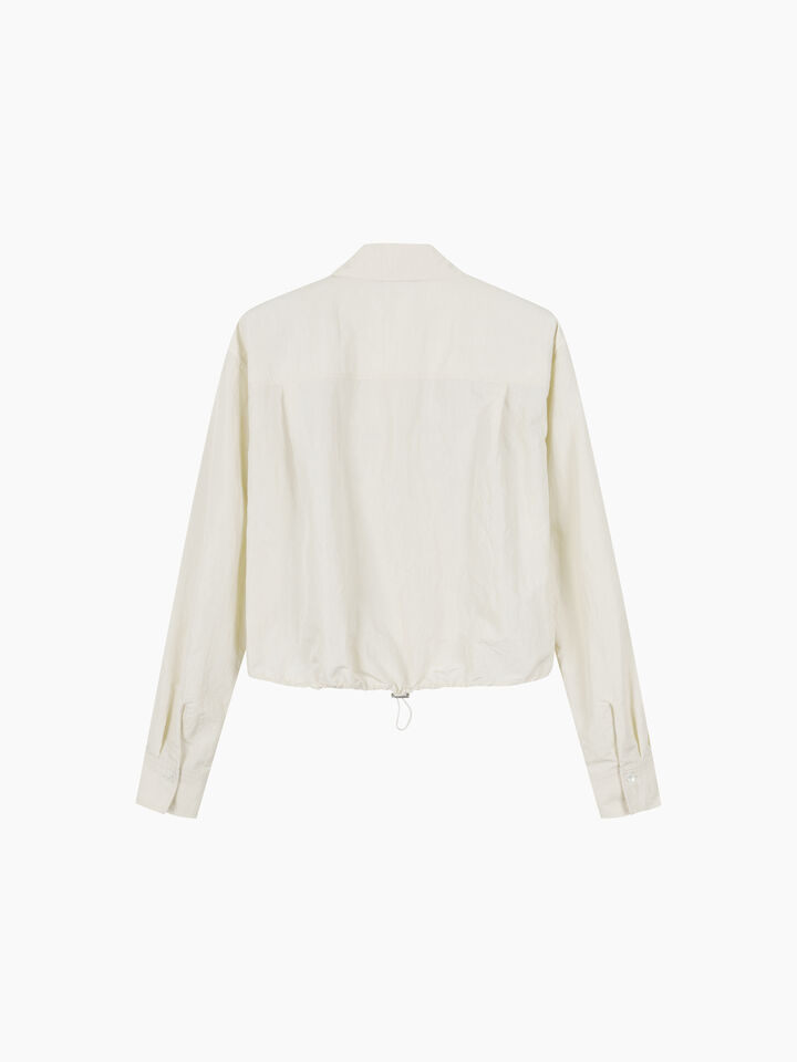 Camicia cropped crema con coulisse - sisley k camicie - Bianco Panna | Sisley K image number 2
